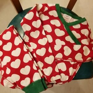 Hanna Andersson red and white heart Valentine jammies VGUC